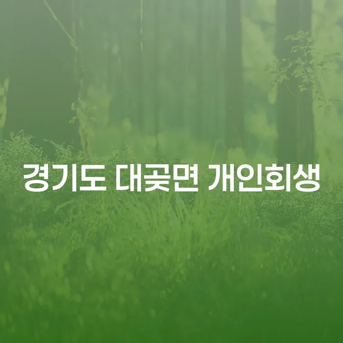 경기도 대곶면 개인회생: 어떻게 시작해야 할까?